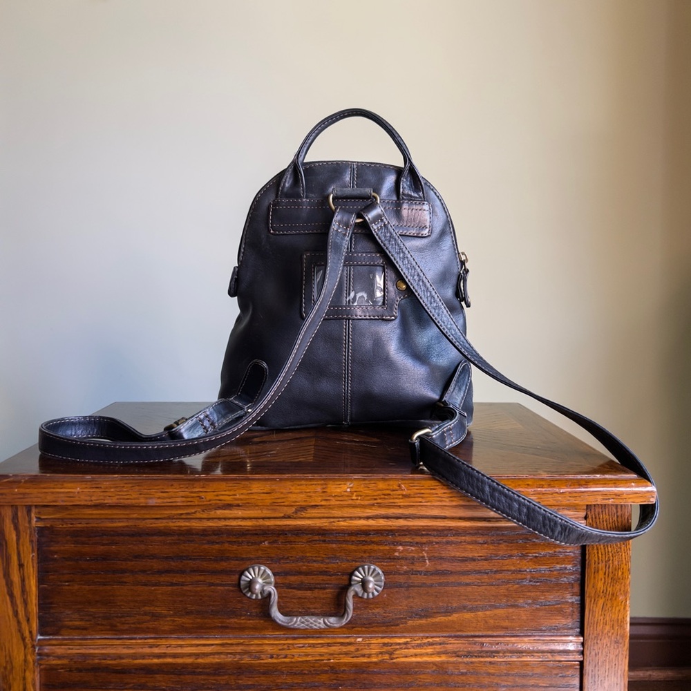 Vintage Mini Leather Backpack, Small Black Genuine Leather Backpack Purse - Picture 4 of 15